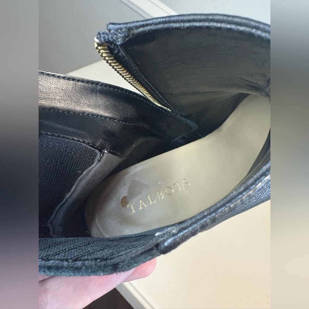 Talbots Dakota Ankle Boots | Women’s 7.5 | Black Pebbled Leather - Picture 9 of 11